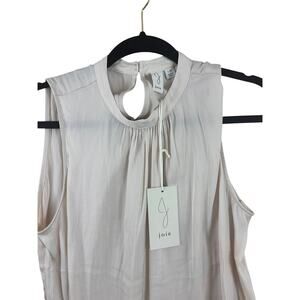 NWT Joie Ivory Sleeveless Blouse Women’s Large Keyhole Back Flowy Top